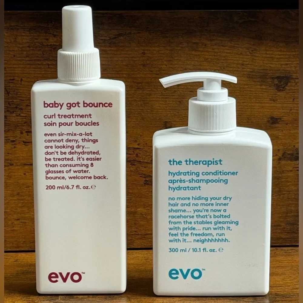EVO Bundle: Therapist Conditioner 10.1oz + Baby Got Bounce Curl Treatment 6.7oz